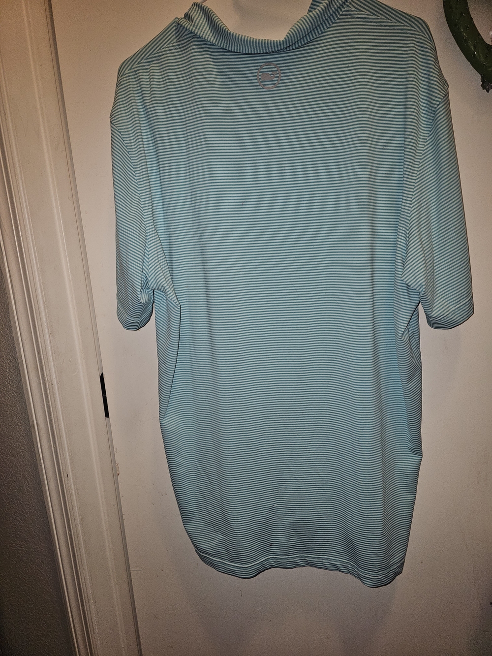 Vineyard Vines Gym NantZ Polo Shirt Men's XL Blue Striped Performance Golf Pique - Picture 4 of 6